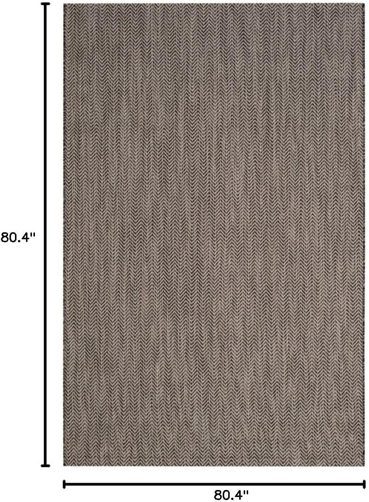 image:imageSAFAVIEH Washable Rug Outdoor Courtyard Collection 10 Square Black amp Beige NonShedding amp Easy Cleaning Ideal for Patio Backyard Mudroom CY802236621BlackBeige