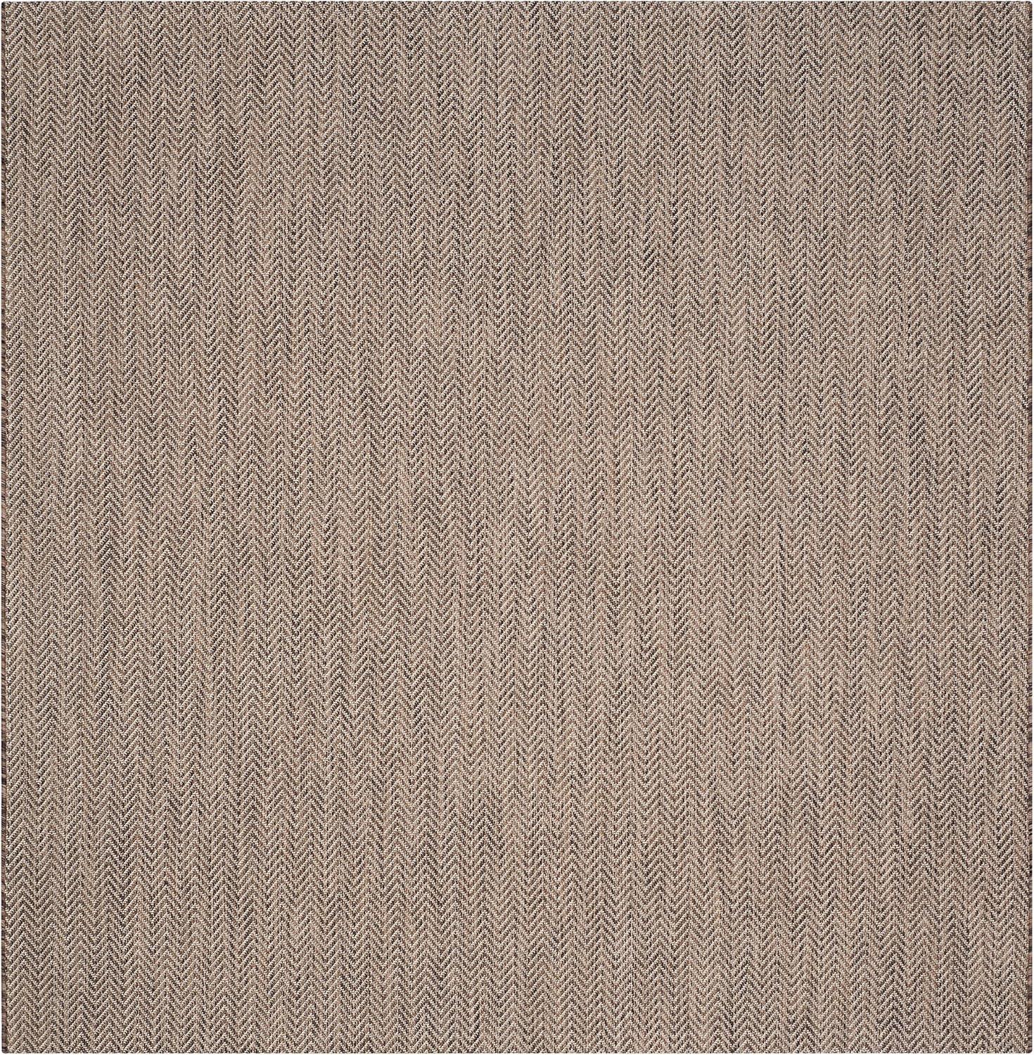 image:imageSAFAVIEH Washable Rug Outdoor Courtyard Collection 10 Square Black amp Beige NonShedding amp Easy Cleaning Ideal for Patio Backyard Mudroom CY802236621BrownBeige