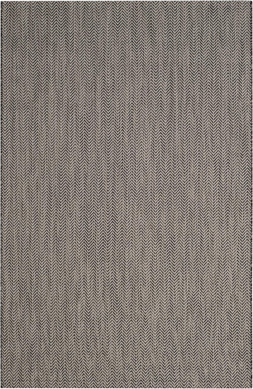 image:imageSAFAVIEH Washable Rug Outdoor Courtyard Collection 10 Square Black amp Beige NonShedding amp Easy Cleaning Ideal for Patio Backyard Mudroom CY802236621BlackBeige