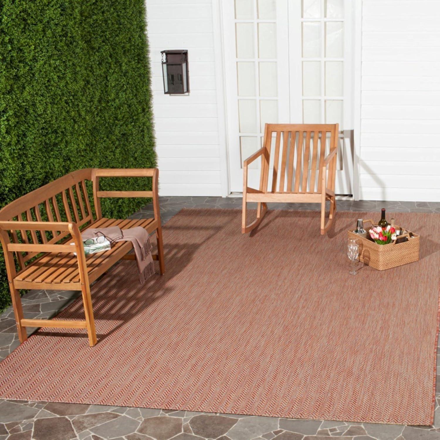 image:imageSAFAVIEH Washable Rug Outdoor Courtyard Collection 10 Square Black amp Beige NonShedding amp Easy Cleaning Ideal for Patio Backyard Mudroom CY802236621NaturalCream