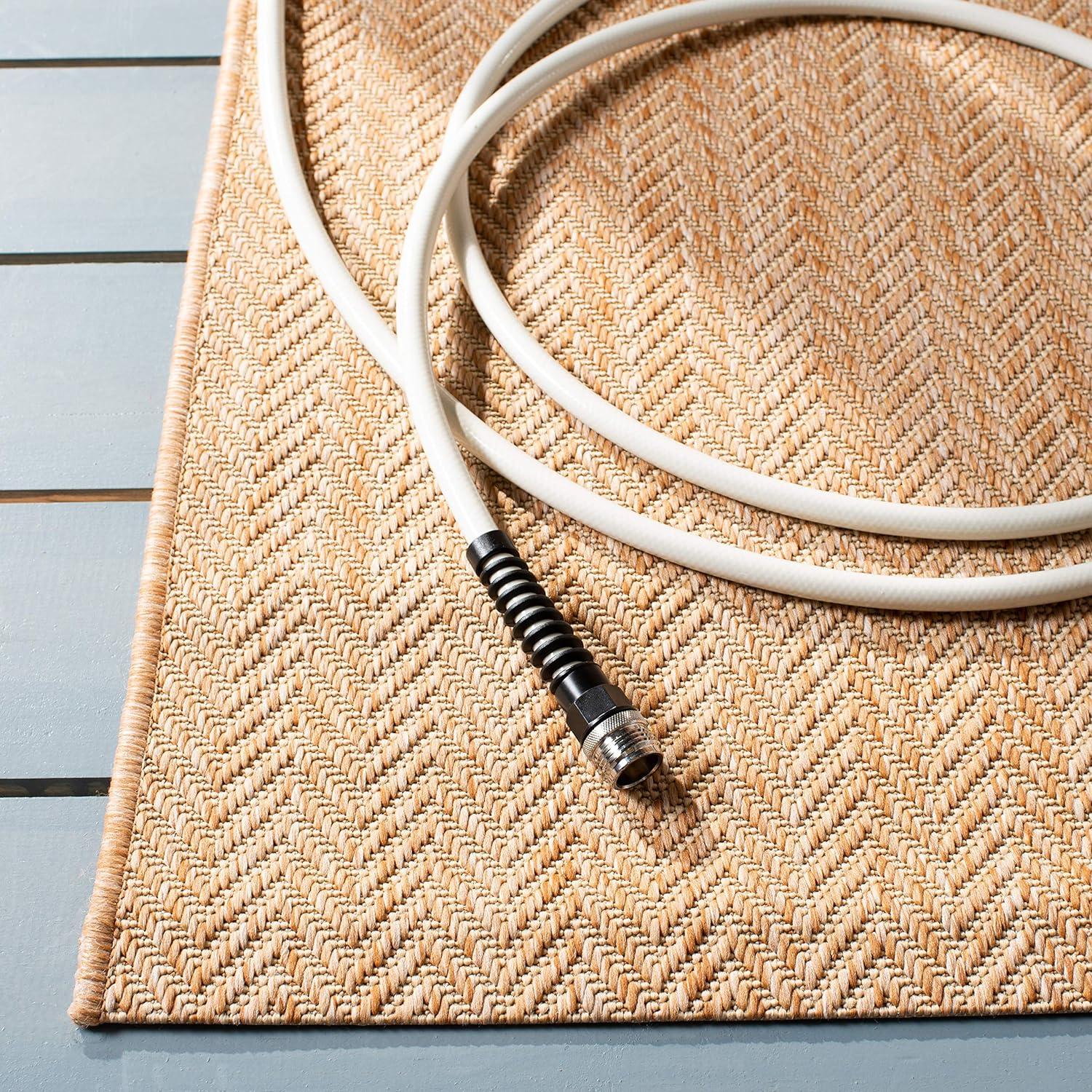 image:imageSAFAVIEH Washable Rug Outdoor Courtyard Collection 10 Square Black amp Beige NonShedding amp Easy Cleaning Ideal for Patio Backyard Mudroom CY802236621GreyNavy