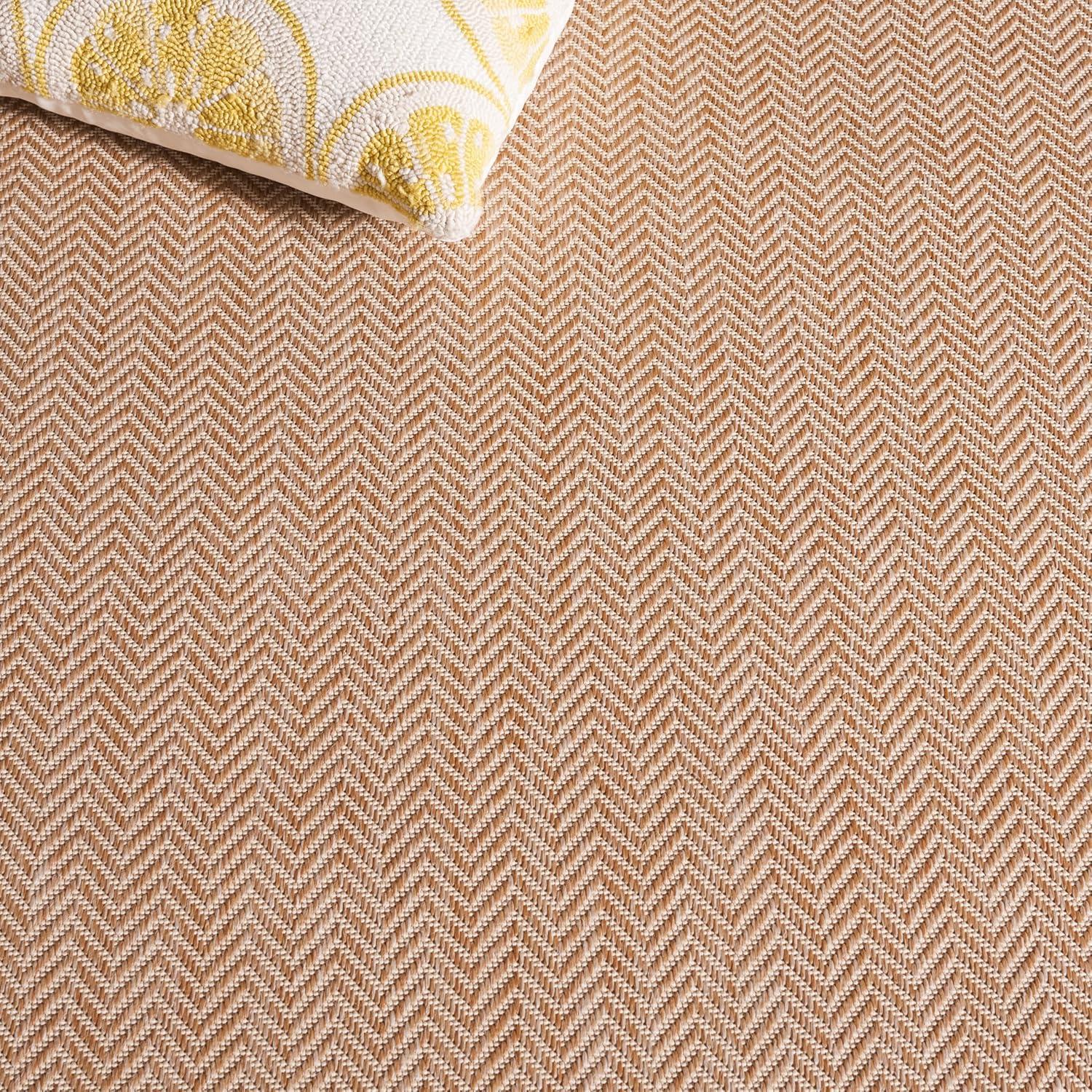 image:imageSAFAVIEH Washable Rug Outdoor Courtyard Collection 10 Square Black amp Beige NonShedding amp Easy Cleaning Ideal for Patio Backyard Mudroom CY802236621NaturalCream