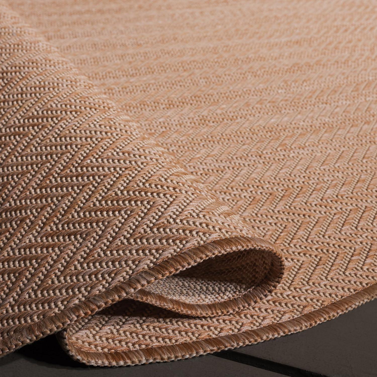image:imageSAFAVIEH Washable Rug Outdoor Courtyard Collection 10 Square Black amp Beige NonShedding amp Easy Cleaning Ideal for Patio Backyard Mudroom CY802236621NaturalCream
