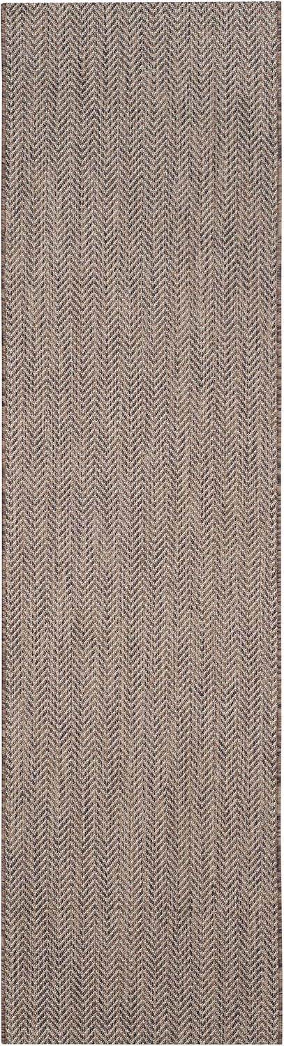 image:imageSAFAVIEH Washable Rug Outdoor Courtyard Collection 10 Square Black amp Beige NonShedding amp Easy Cleaning Ideal for Patio Backyard Mudroom CY802236621BrownBeige