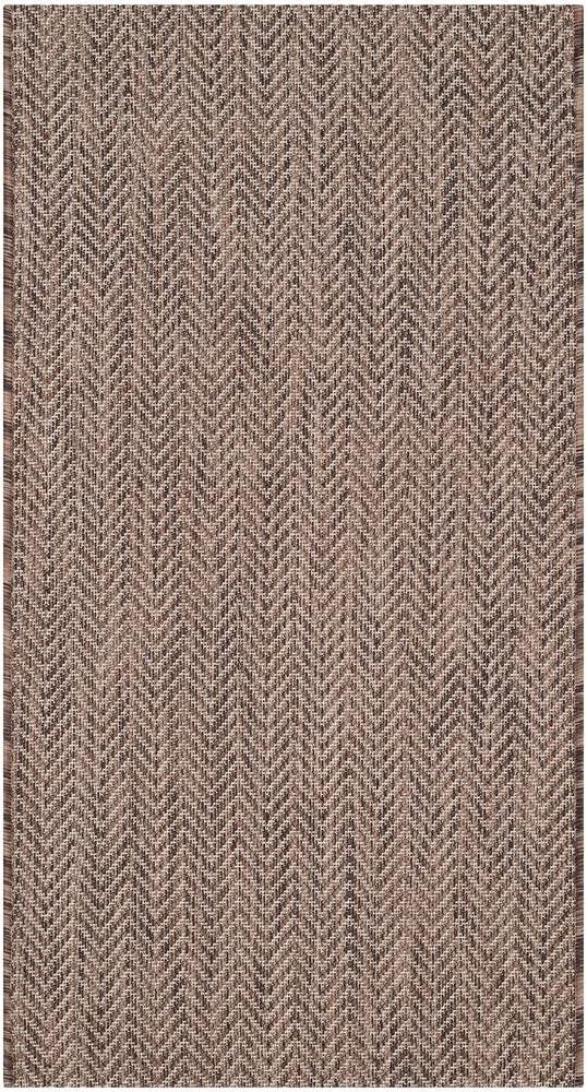 image:imageSAFAVIEH Washable Rug Outdoor Courtyard Collection 10 Square Black amp Beige NonShedding amp Easy Cleaning Ideal for Patio Backyard Mudroom CY802236621BrownBeige