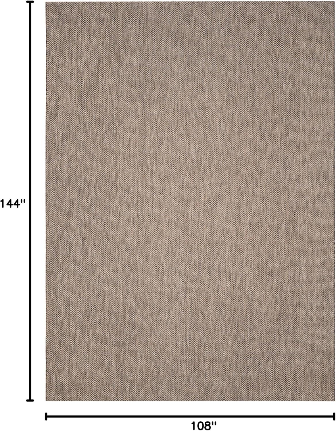 image:imageSAFAVIEH Washable Rug Outdoor Courtyard Collection 10 Square Black amp Beige NonShedding amp Easy Cleaning Ideal for Patio Backyard Mudroom CY802236621BrownBeige