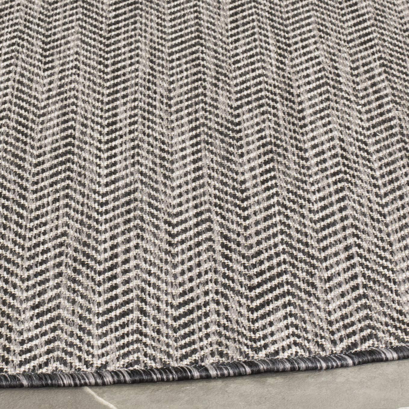 image:imageSAFAVIEH Washable Rug Outdoor Courtyard Collection 10 Square Black amp Beige NonShedding amp Easy Cleaning Ideal for Patio Backyard Mudroom CY802236621BlackBeige
