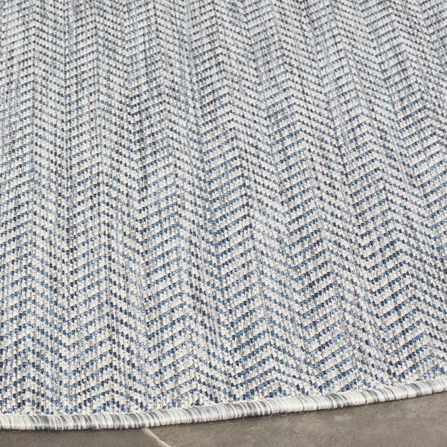 image:imageSAFAVIEH Washable Rug Outdoor Courtyard Collection 10 Square Black amp Beige NonShedding amp Easy Cleaning Ideal for Patio Backyard Mudroom CY802236621GreyNavy