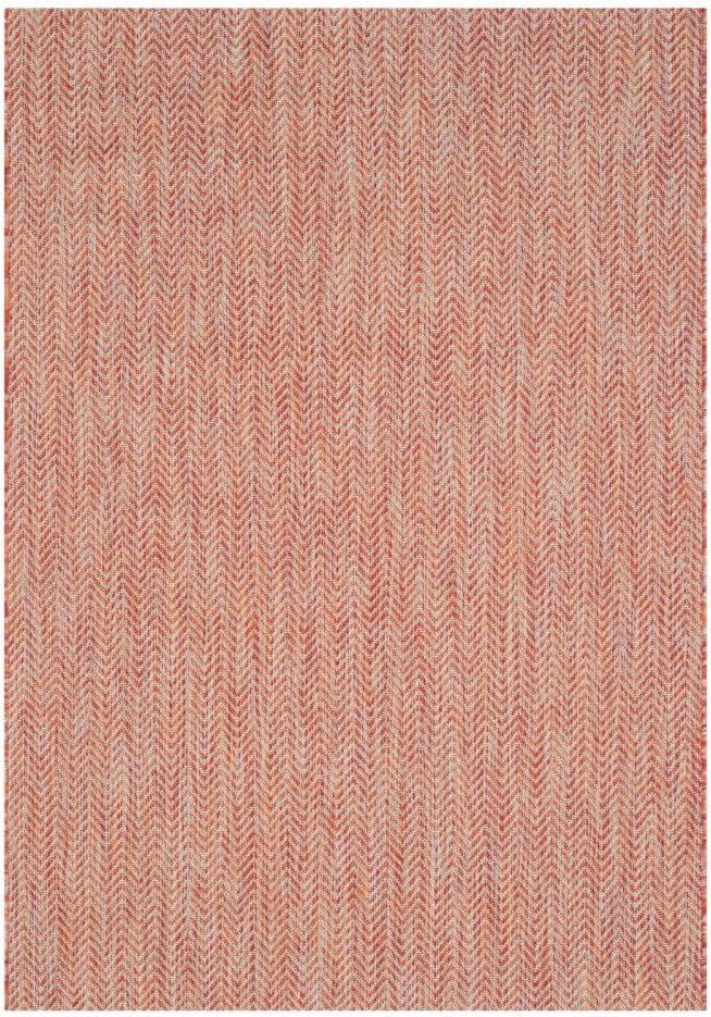 image:imageSAFAVIEH Washable Rug Outdoor Courtyard Collection 10 Square Black amp Beige NonShedding amp Easy Cleaning Ideal for Patio Backyard Mudroom CY802236621RedBeige