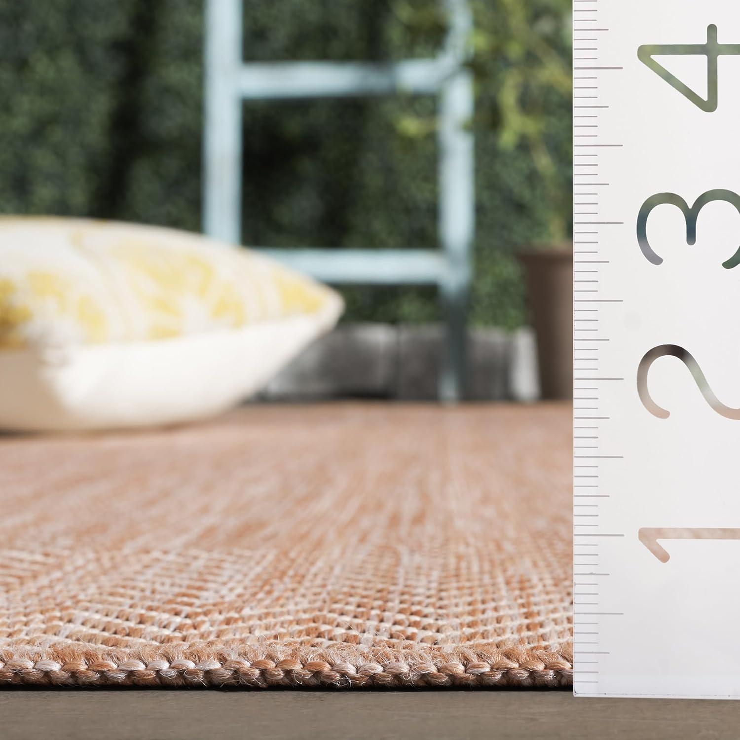 image:imageSAFAVIEH Washable Rug Outdoor Courtyard Collection 10 Square Black amp Beige NonShedding amp Easy Cleaning Ideal for Patio Backyard Mudroom CY802236621NaturalCream