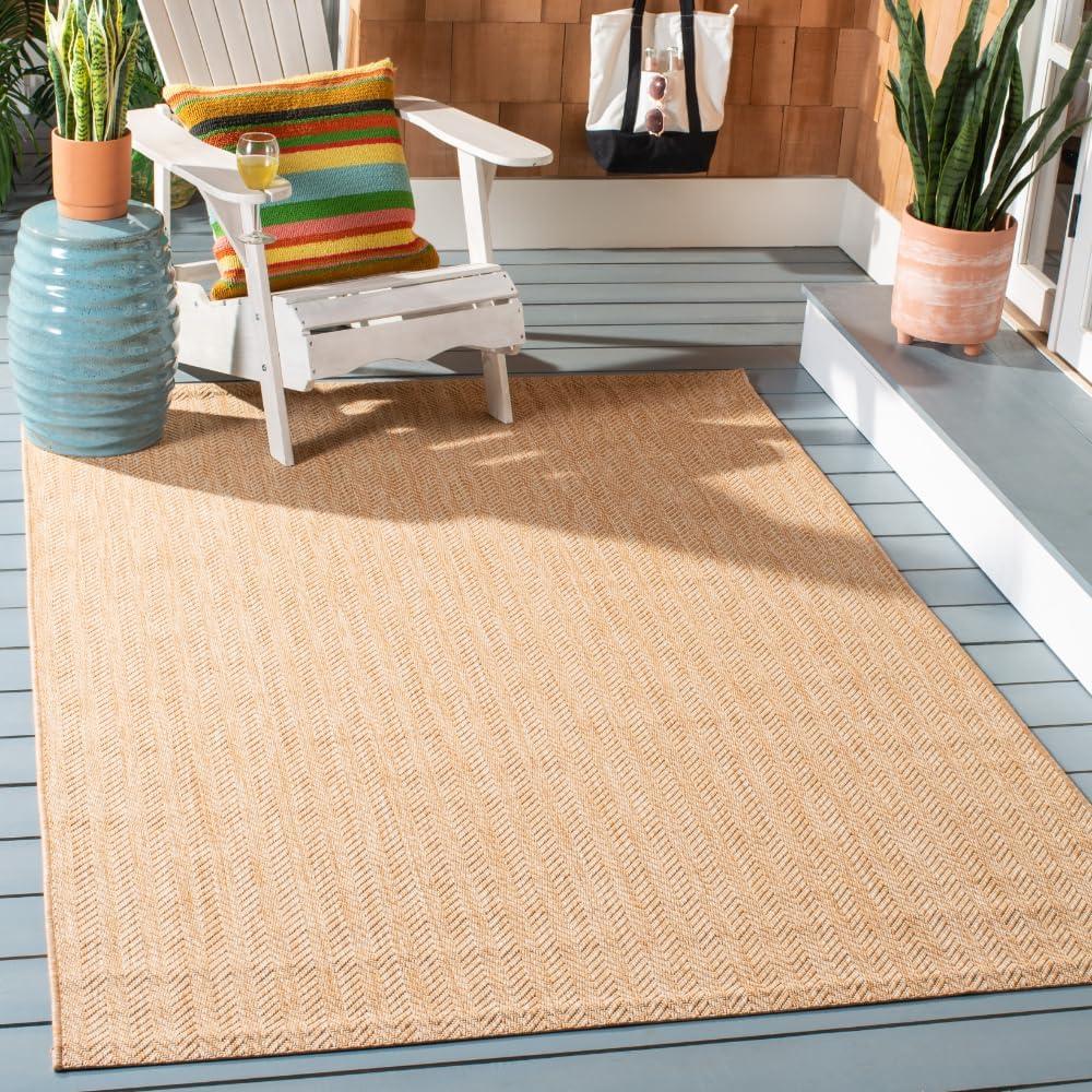 image:imageSAFAVIEH Washable Rug Outdoor Courtyard Collection 10 Square Black amp Beige NonShedding amp Easy Cleaning Ideal for Patio Backyard Mudroom CY802236621NaturalCream
