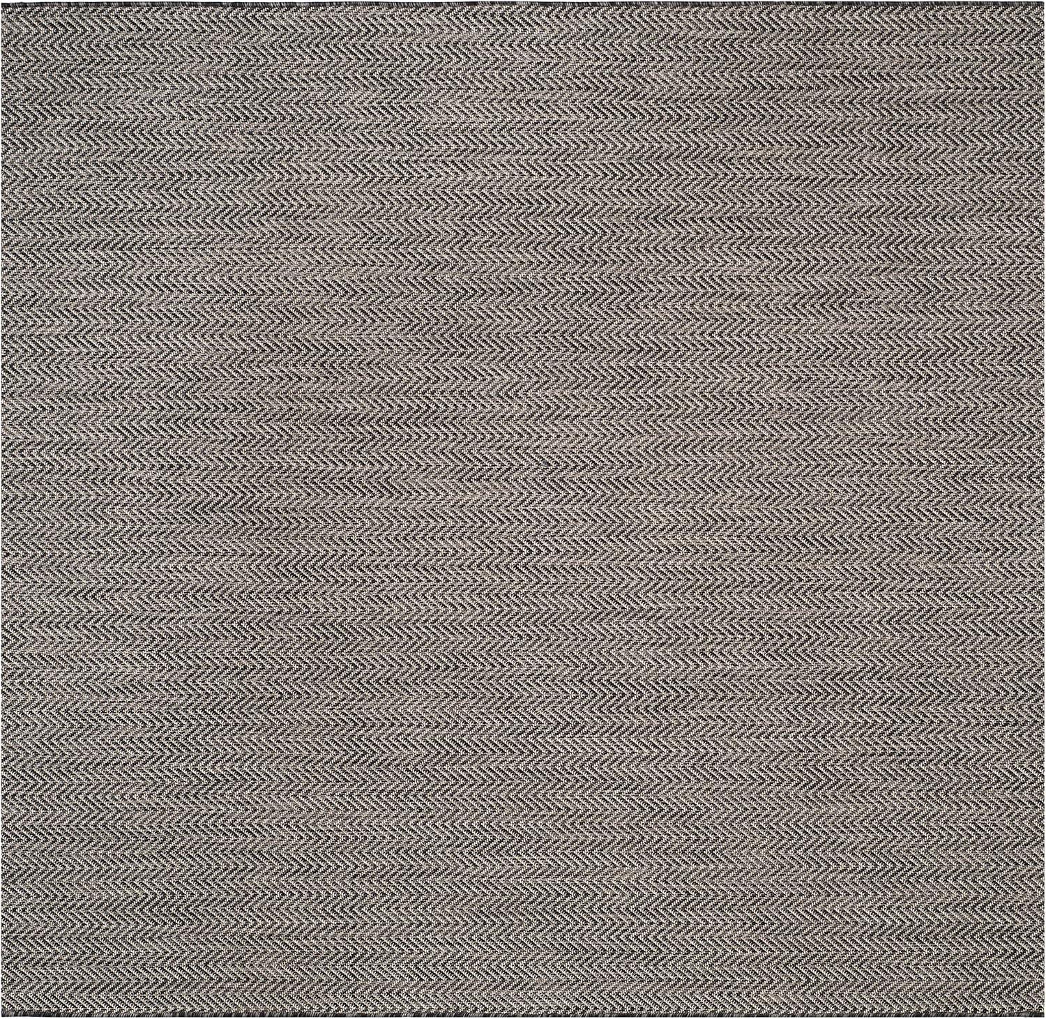 image:imageSAFAVIEH Washable Rug Outdoor Courtyard Collection 10 Square Black amp Beige NonShedding amp Easy Cleaning Ideal for Patio Backyard Mudroom CY802236621BlackBeige