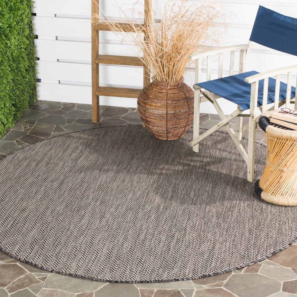 image:imageSAFAVIEH Washable Rug Outdoor Courtyard Collection 10 Square Black amp Beige NonShedding amp Easy Cleaning Ideal for Patio Backyard Mudroom CY802236621BlackBeige