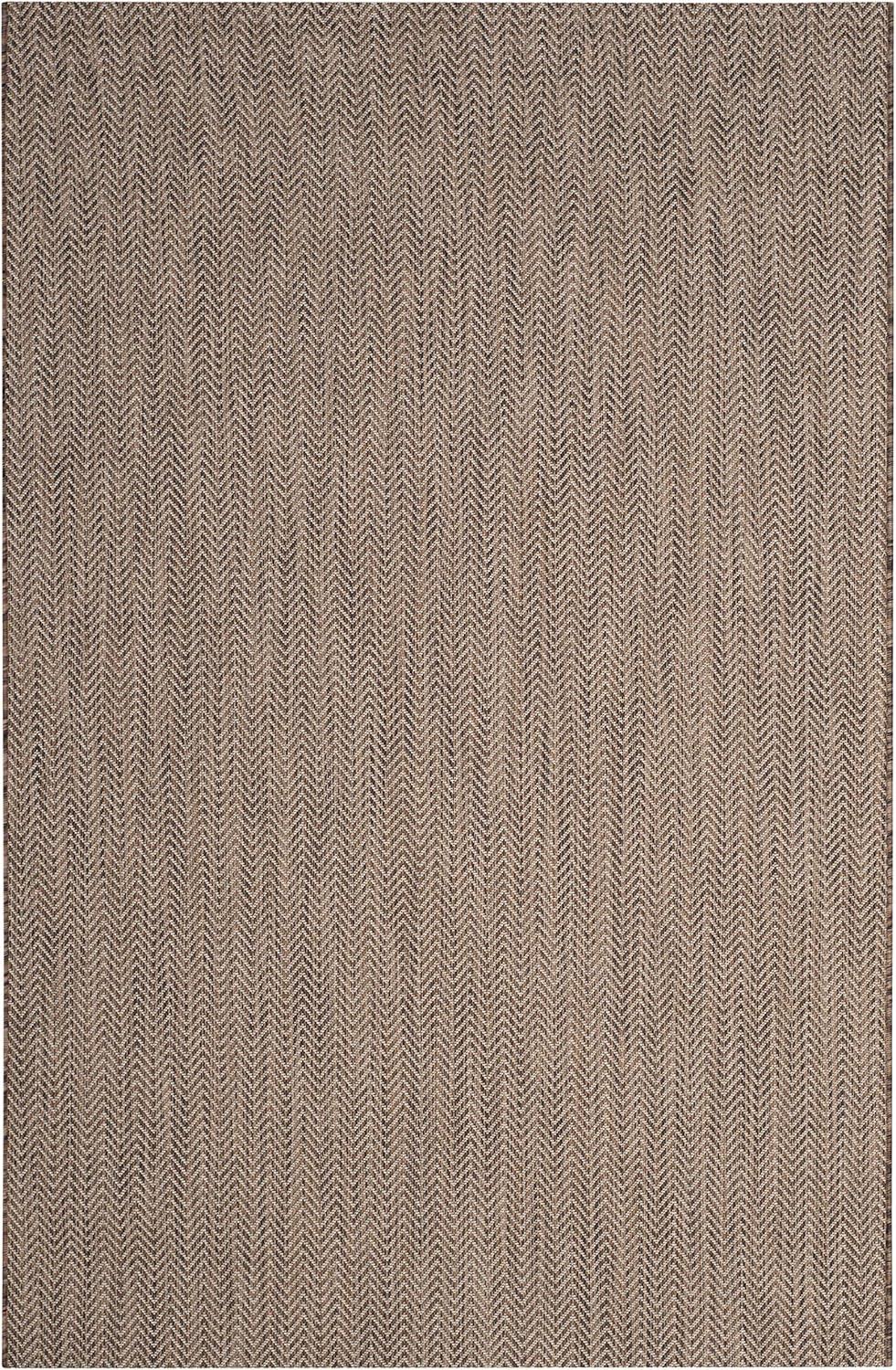 image:imageSAFAVIEH Washable Rug Outdoor Courtyard Collection 10 Square Black amp Beige NonShedding amp Easy Cleaning Ideal for Patio Backyard Mudroom CY802236621BrownBeige