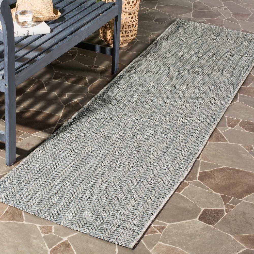 image:imageSAFAVIEH Washable Rug Outdoor Courtyard Collection 10 Square Black amp Beige NonShedding amp Easy Cleaning Ideal for Patio Backyard Mudroom CY802236621GreyNavy
