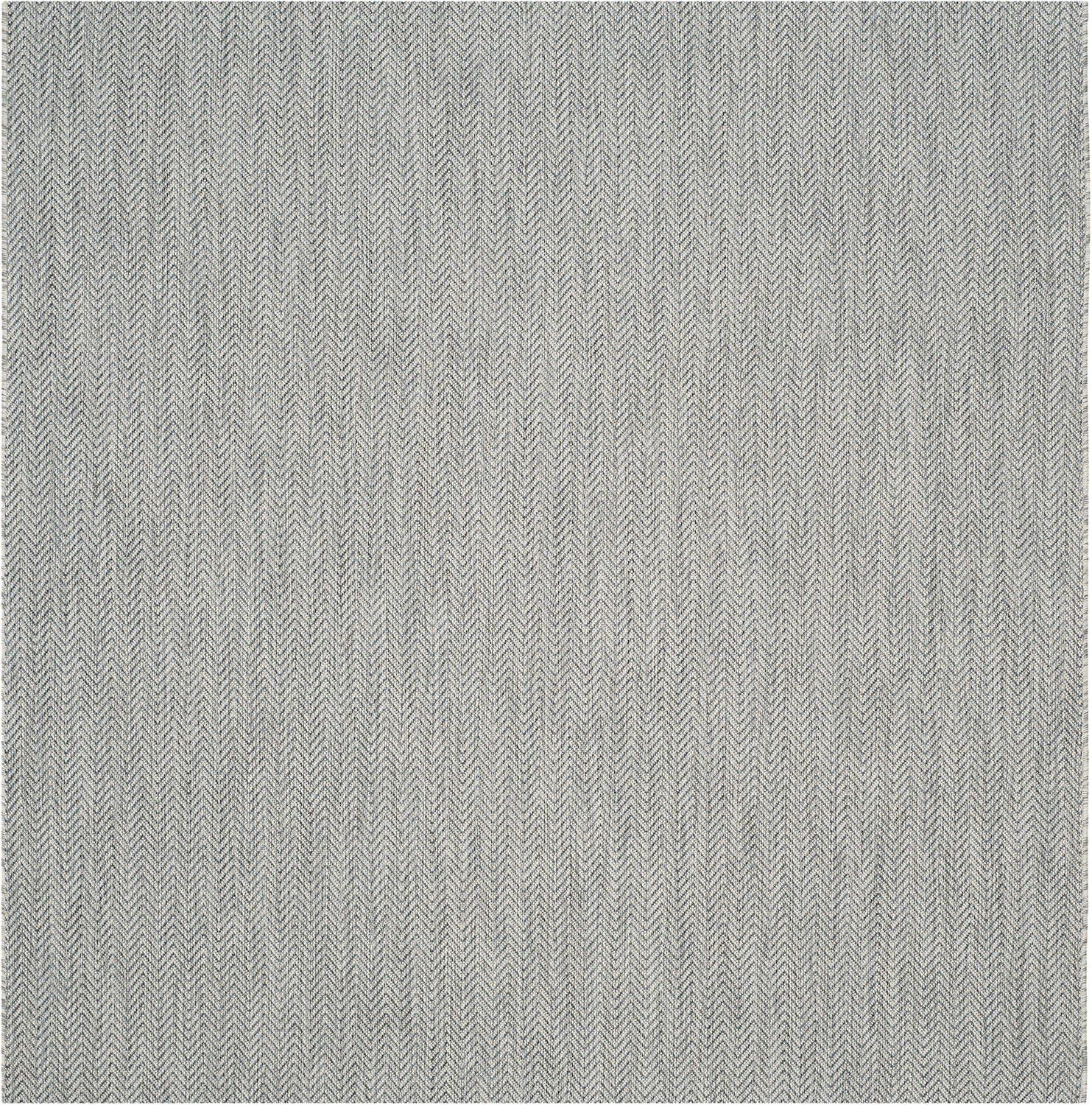 image:imageSAFAVIEH Washable Rug Outdoor Courtyard Collection 10 Square Black amp Beige NonShedding amp Easy Cleaning Ideal for Patio Backyard Mudroom CY802236621GreyNavy