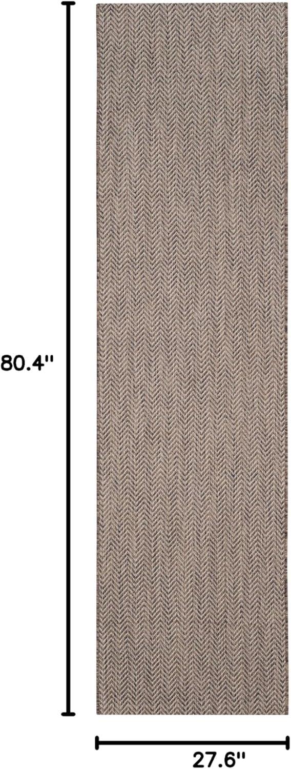 image:imageSAFAVIEH Washable Rug Outdoor Courtyard Collection 10 Square Black amp Beige NonShedding amp Easy Cleaning Ideal for Patio Backyard Mudroom CY802236621BrownBeige