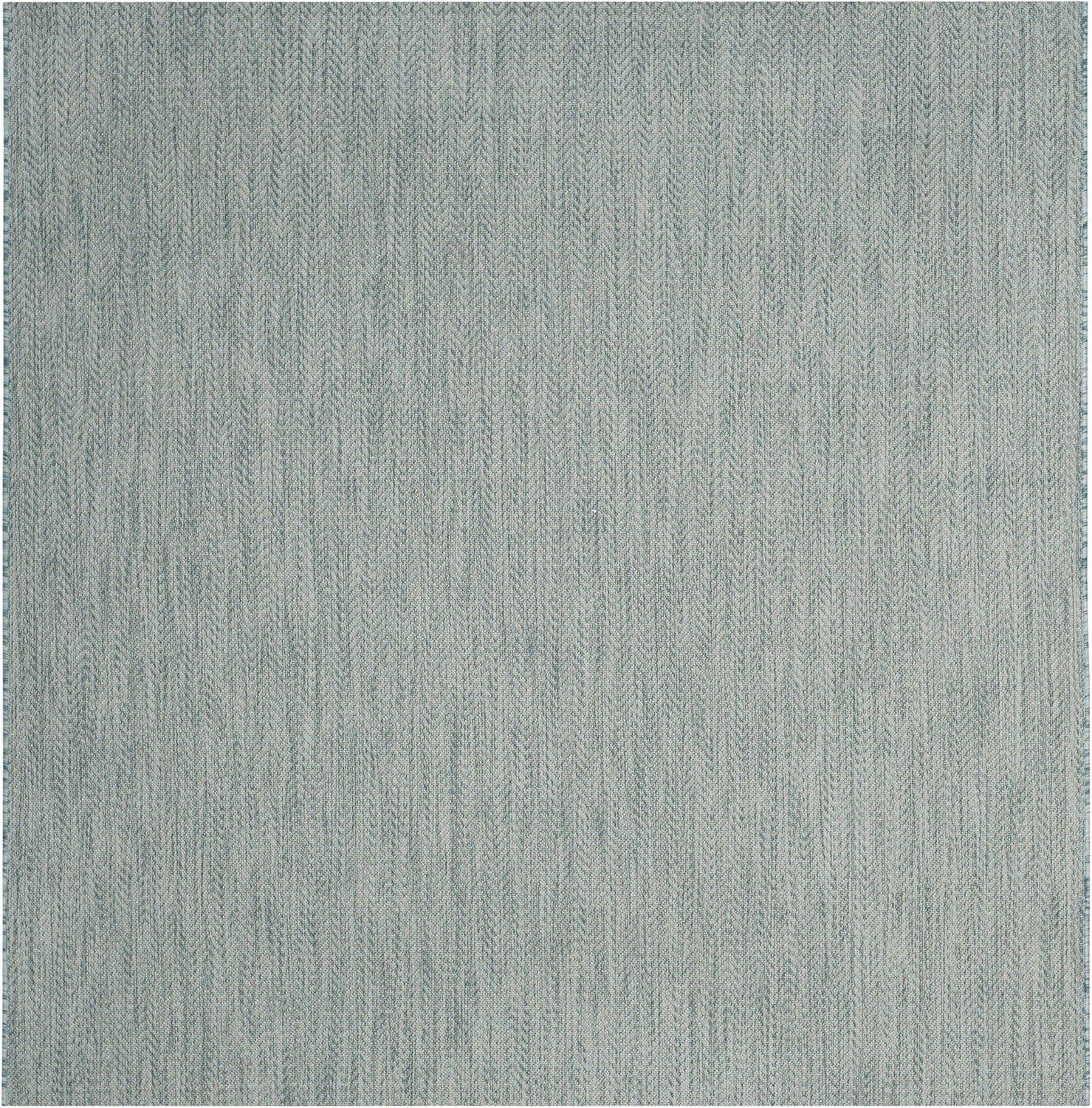 image:imageSAFAVIEH Washable Rug Outdoor Courtyard Collection 10 Square Black amp Beige NonShedding amp Easy Cleaning Ideal for Patio Backyard Mudroom CY802236621AquaGrey