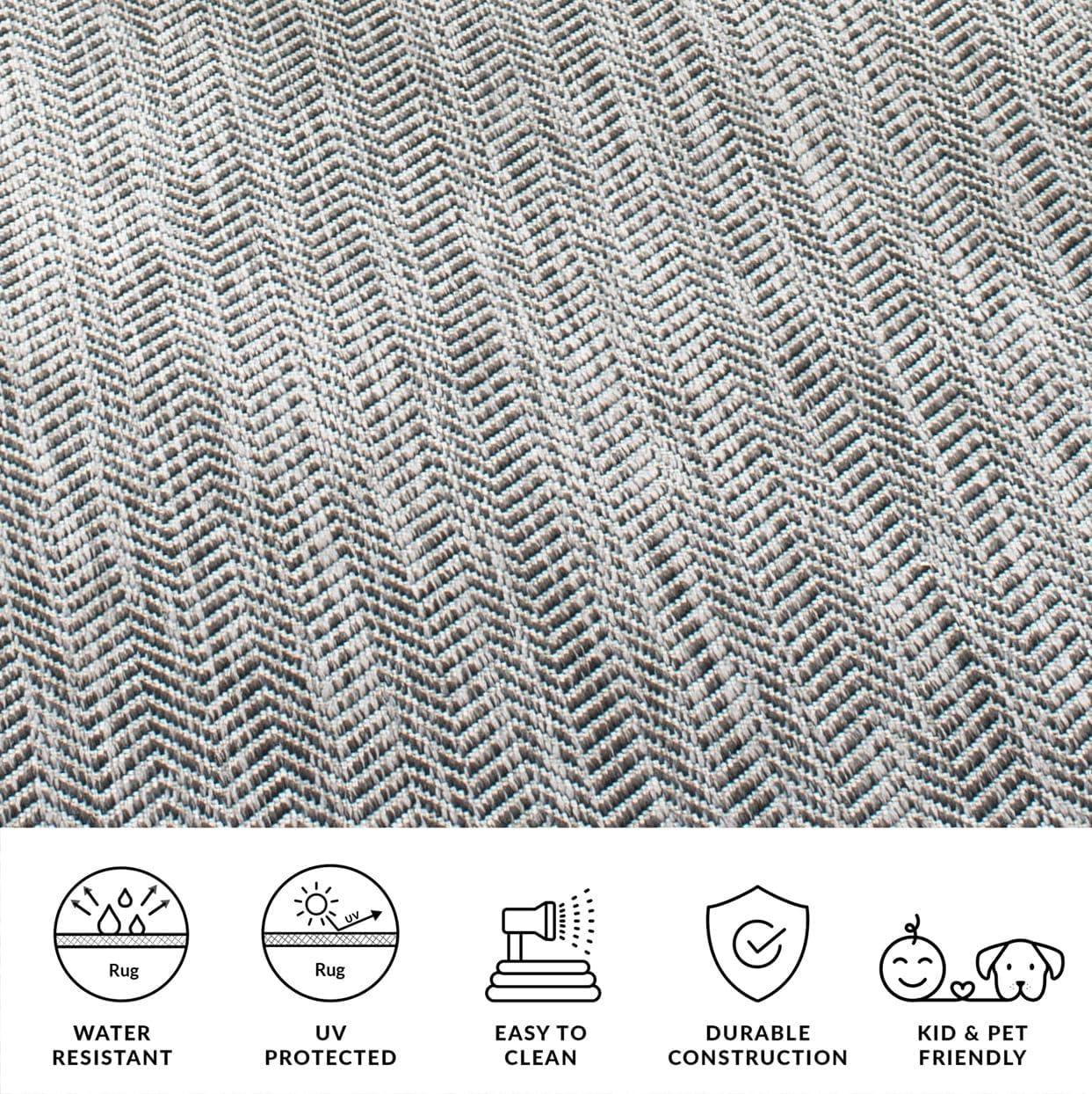 image:imageSAFAVIEH Washable Rug Outdoor Courtyard Collection 10 Square Black amp Beige NonShedding amp Easy Cleaning Ideal for Patio Backyard Mudroom CY802236621BlackBeige