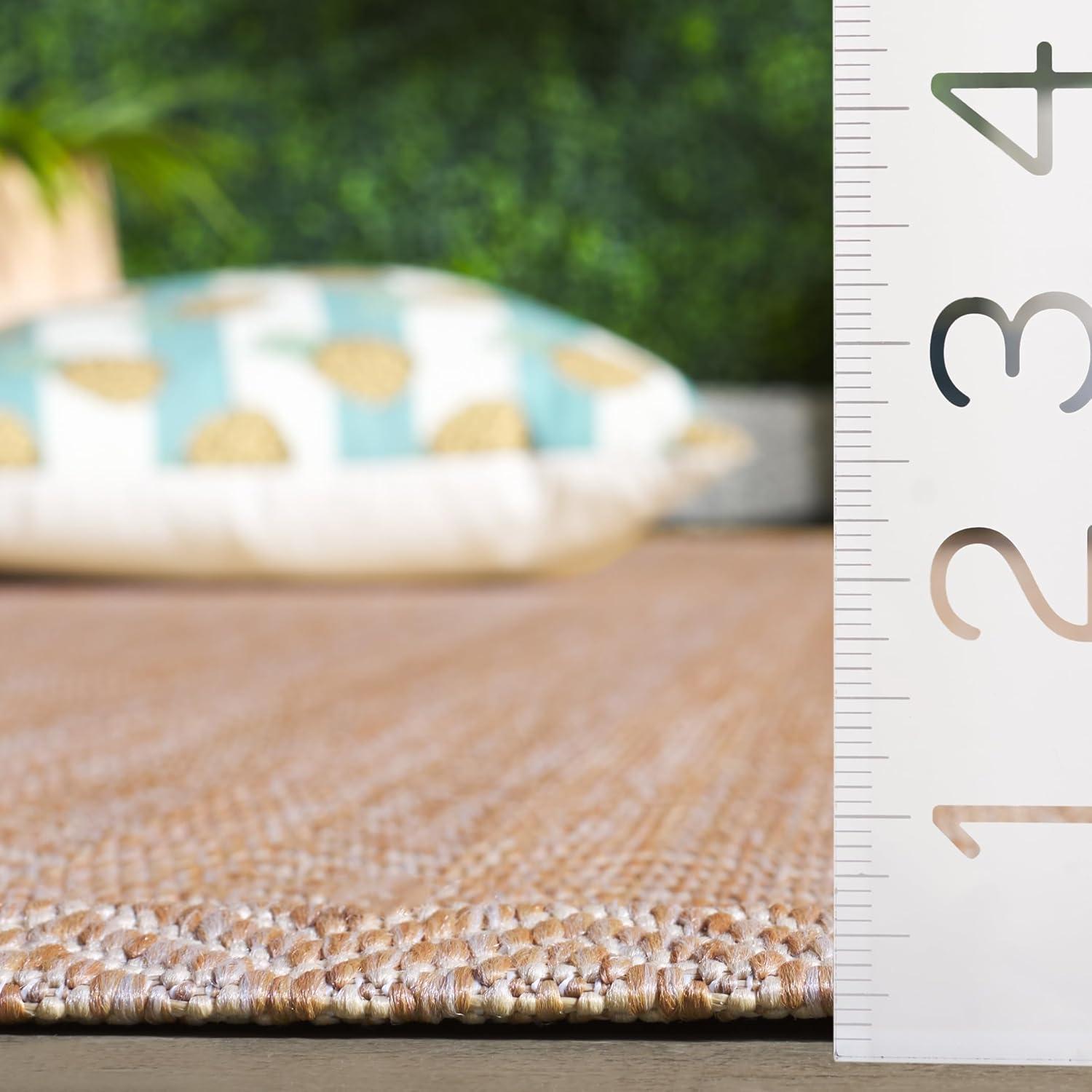 image:imageSAFAVIEH Washable Rug Outdoor Courtyard Collection 10 Square Black amp Beige NonShedding amp Easy Cleaning Ideal for Patio Backyard Mudroom CY802236621NaturalCream