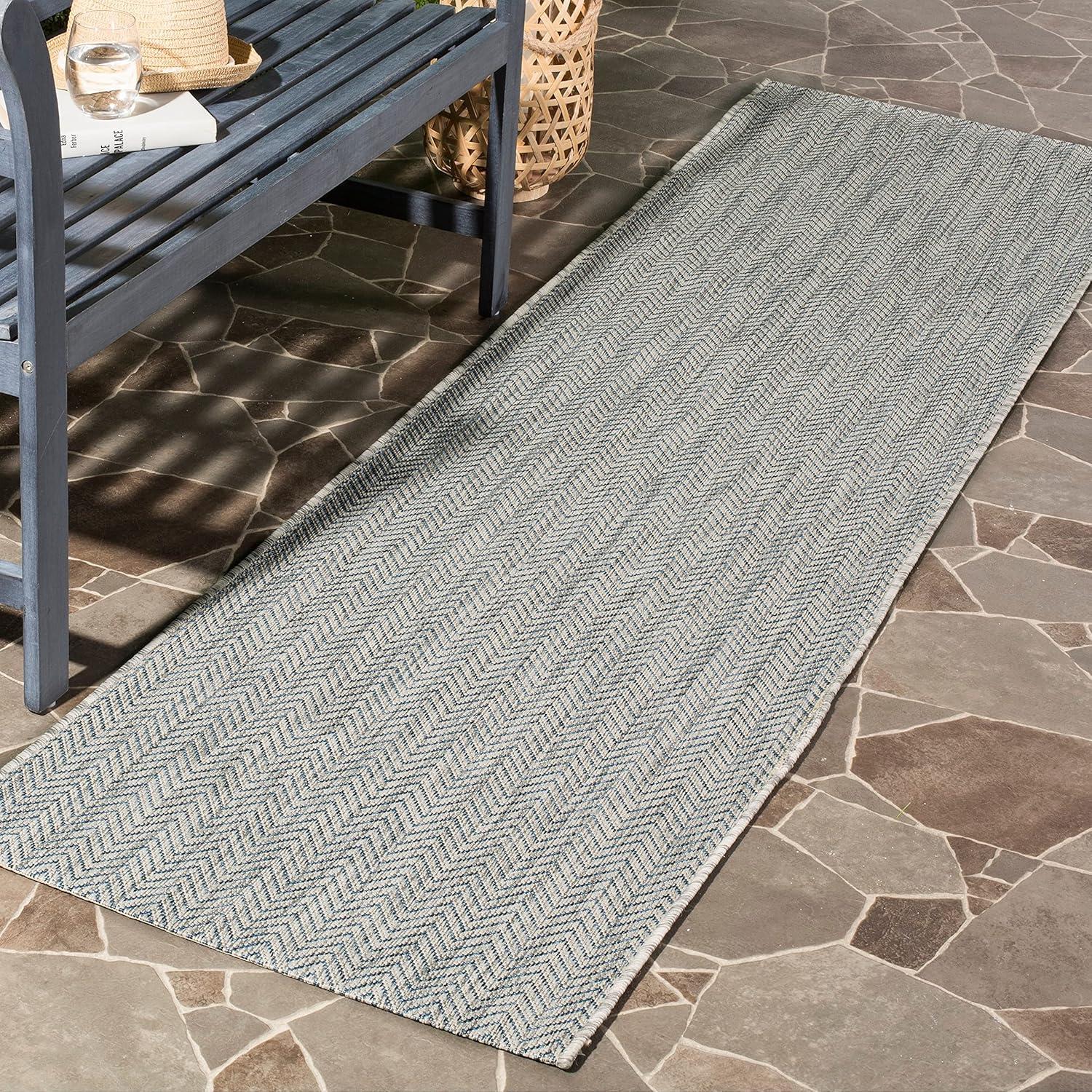 image:imageSAFAVIEH Washable Rug Outdoor Courtyard Collection 10 Square Black amp Beige NonShedding amp Easy Cleaning Ideal for Patio Backyard Mudroom CY802236621BrownBeige
