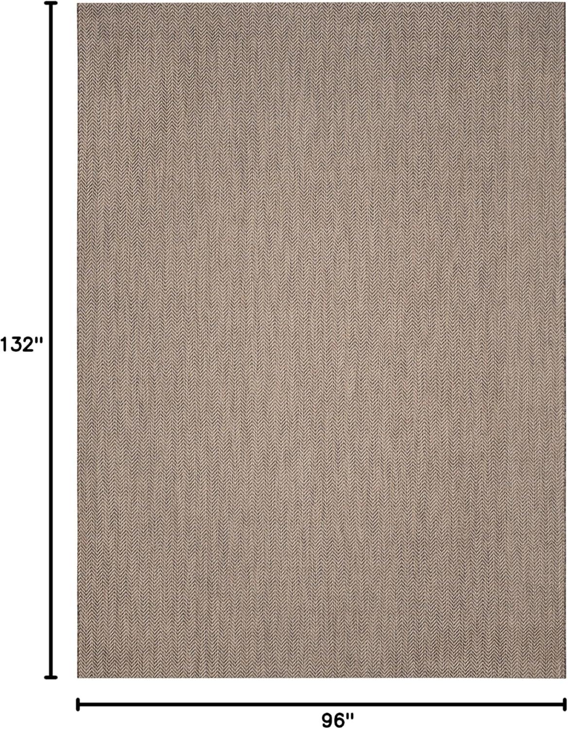 image:imageSAFAVIEH Washable Rug Outdoor Courtyard Collection 10 Square Black amp Beige NonShedding amp Easy Cleaning Ideal for Patio Backyard Mudroom CY802236621BrownBeige