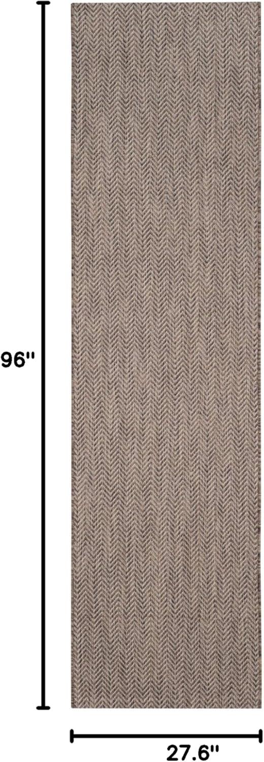 image:imageSAFAVIEH Washable Rug Outdoor Courtyard Collection 10 Square Black amp Beige NonShedding amp Easy Cleaning Ideal for Patio Backyard Mudroom CY802236621BrownBeige