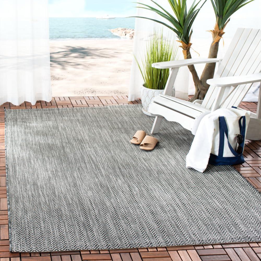 image:imageSAFAVIEH Washable Rug Outdoor Courtyard Collection 10 Square Black amp Beige NonShedding amp Easy Cleaning Ideal for Patio Backyard Mudroom CY802236621BlackBeige