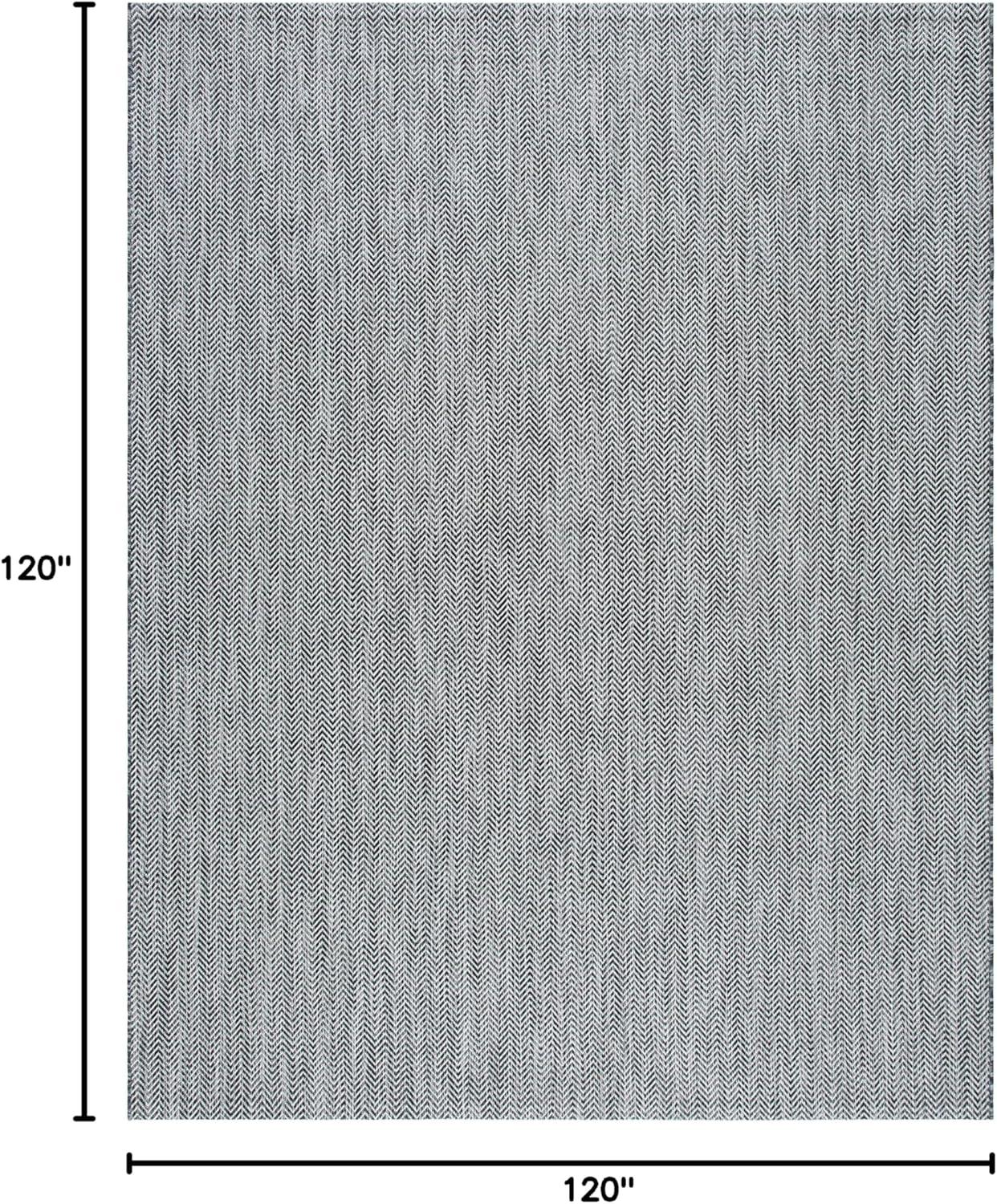 image:imageSAFAVIEH Washable Rug Outdoor Courtyard Collection 10 Square Black amp Beige NonShedding amp Easy Cleaning Ideal for Patio Backyard Mudroom CY802236621BlackBeige