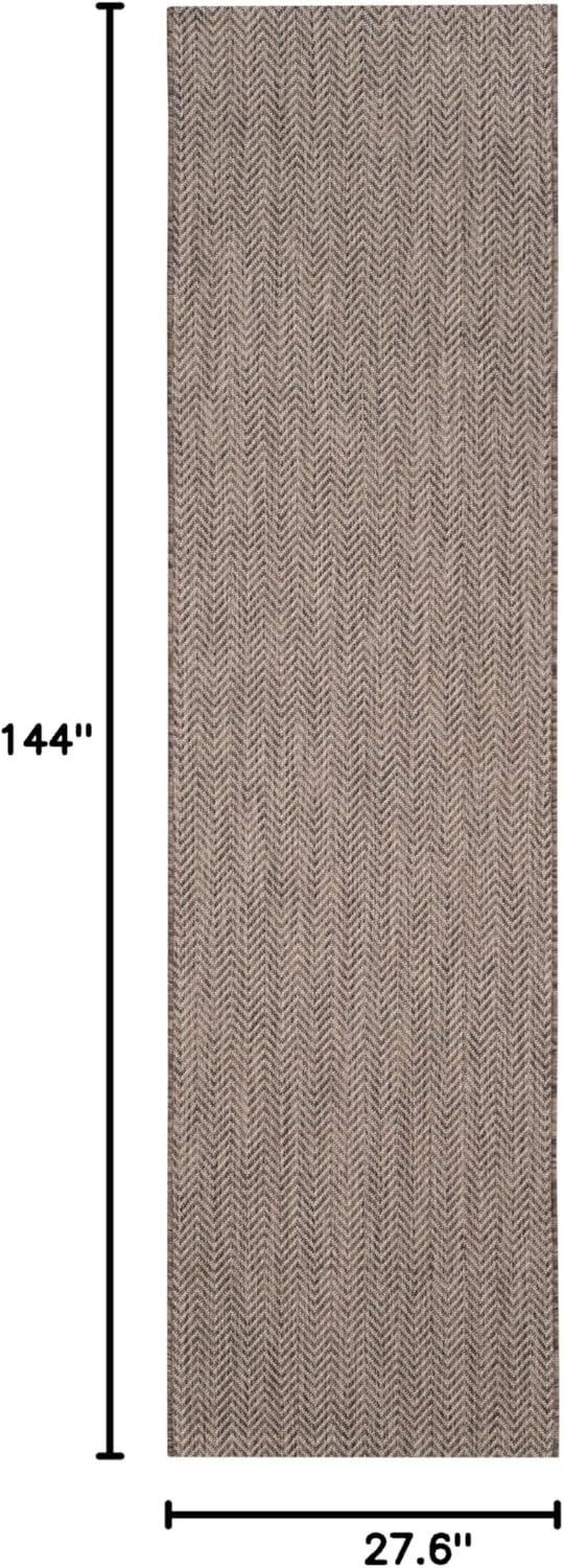 image:imageSAFAVIEH Washable Rug Outdoor Courtyard Collection 10 Square Black amp Beige NonShedding amp Easy Cleaning Ideal for Patio Backyard Mudroom CY802236621BrownBeige