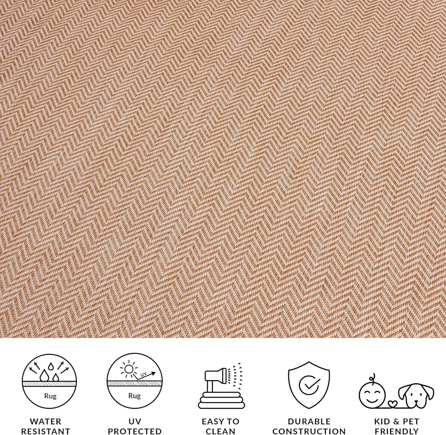 image:imageSAFAVIEH Washable Rug Outdoor Courtyard Collection 10 Square Black amp Beige NonShedding amp Easy Cleaning Ideal for Patio Backyard Mudroom CY802236621NaturalCream