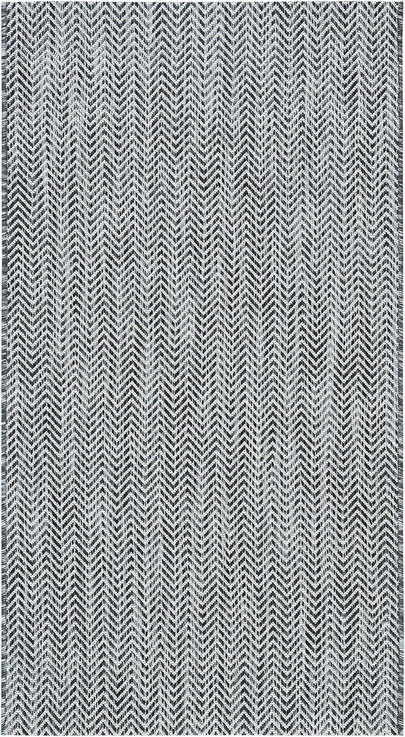 image:imageSAFAVIEH Washable Rug Outdoor Courtyard Collection 10 Square Black amp Beige NonShedding amp Easy Cleaning Ideal for Patio Backyard Mudroom CY802236621BlackBeige