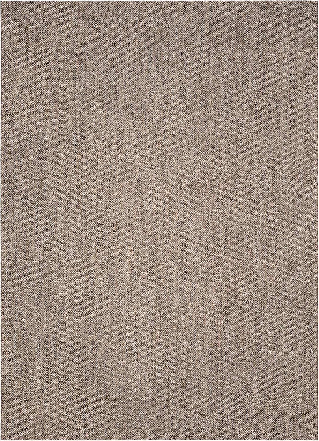 image:imageSAFAVIEH Washable Rug Outdoor Courtyard Collection 10 Square Black amp Beige NonShedding amp Easy Cleaning Ideal for Patio Backyard Mudroom CY802236621BrownBeige