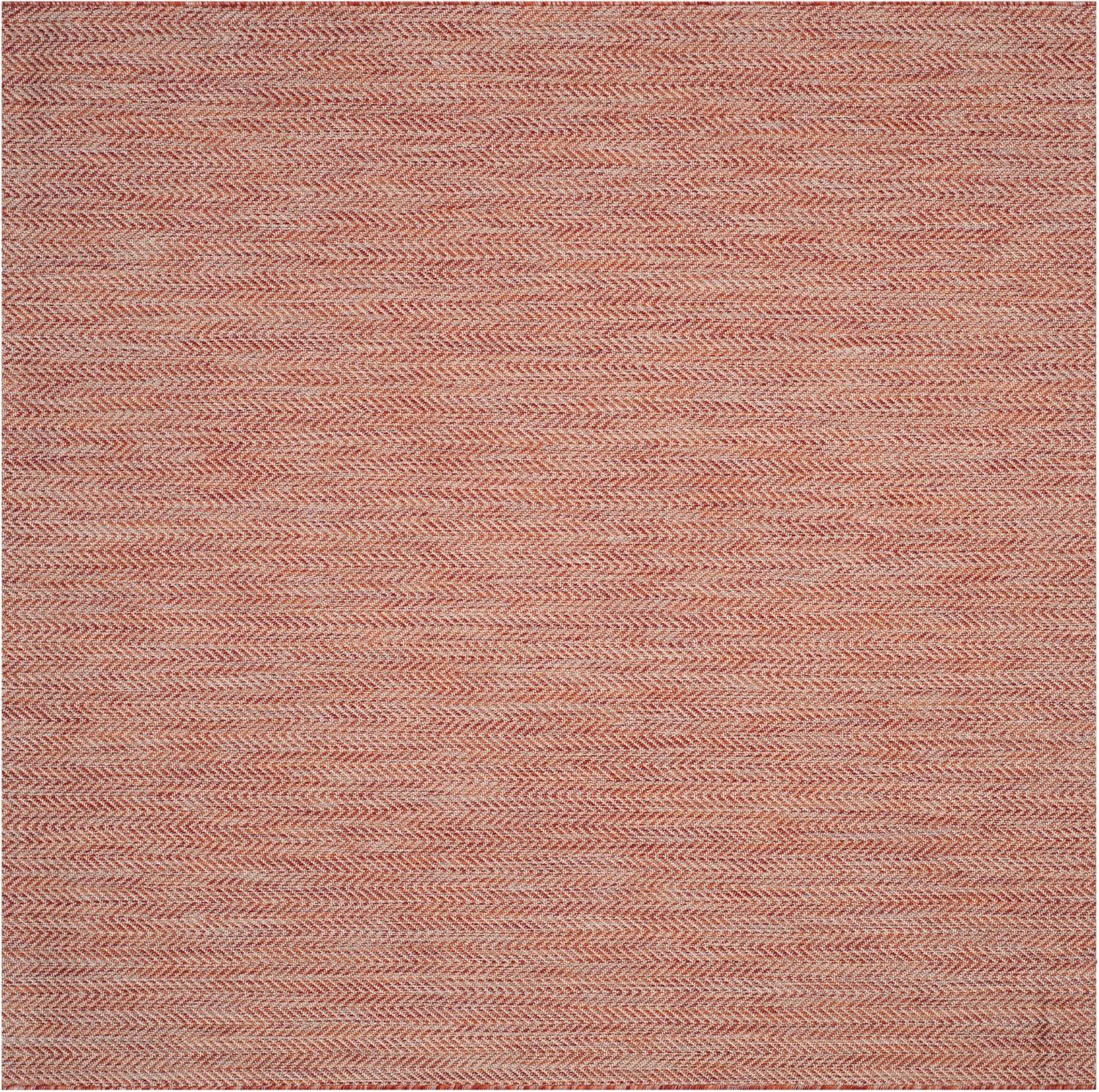 image:imageSAFAVIEH Washable Rug Outdoor Courtyard Collection 10 Square Black amp Beige NonShedding amp Easy Cleaning Ideal for Patio Backyard Mudroom CY802236621RedBeige