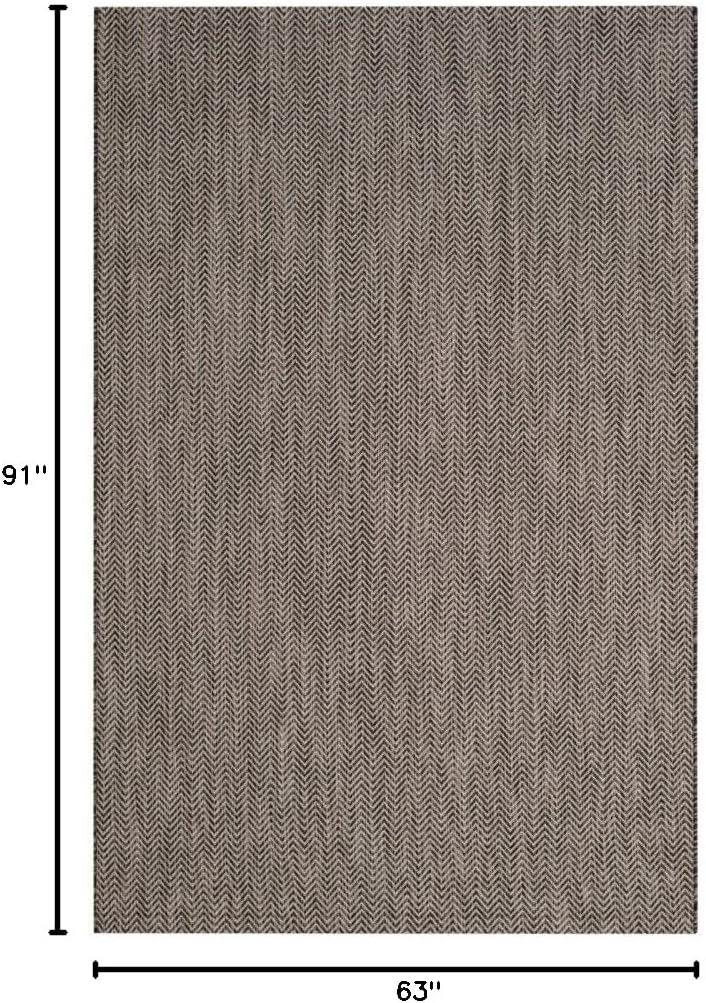 image:imageSAFAVIEH Washable Rug Outdoor Courtyard Collection 10 Square Black amp Beige NonShedding amp Easy Cleaning Ideal for Patio Backyard Mudroom CY802236621BlackBeige