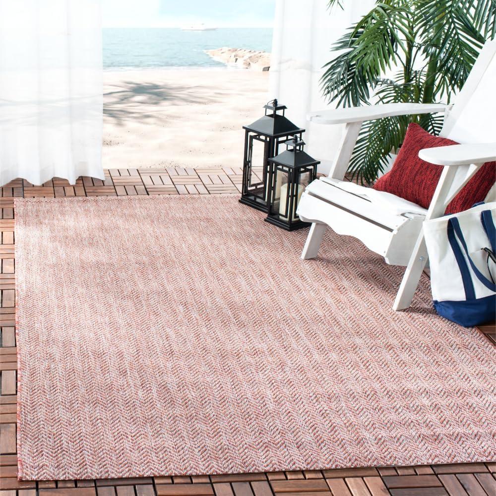 image:imageSAFAVIEH Washable Rug Outdoor Courtyard Collection 10 Square Black amp Beige NonShedding amp Easy Cleaning Ideal for Patio Backyard Mudroom CY802236621RedBeige