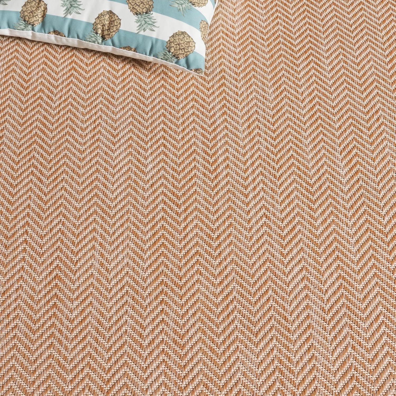 image:imageSAFAVIEH Washable Rug Outdoor Courtyard Collection 10 Square Black amp Beige NonShedding amp Easy Cleaning Ideal for Patio Backyard Mudroom CY802236621NaturalCream