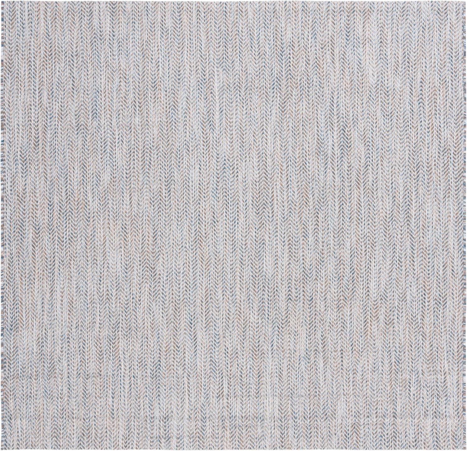 image:imageSAFAVIEH Washable Rug Outdoor Courtyard Collection 10 Square Black amp Beige NonShedding amp Easy Cleaning Ideal for Patio Backyard Mudroom CY802236621Ivory BlueBeige