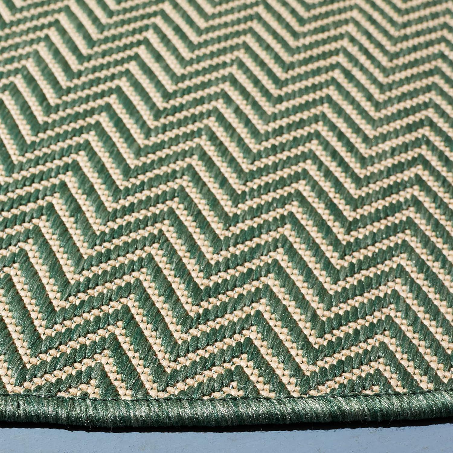 image:imageSAFAVIEH Washable Rug Outdoor Courtyard Collection 10 Square Black amp Beige NonShedding amp Easy Cleaning Ideal for Patio Backyard Mudroom CY802236621Dark GreenBeige