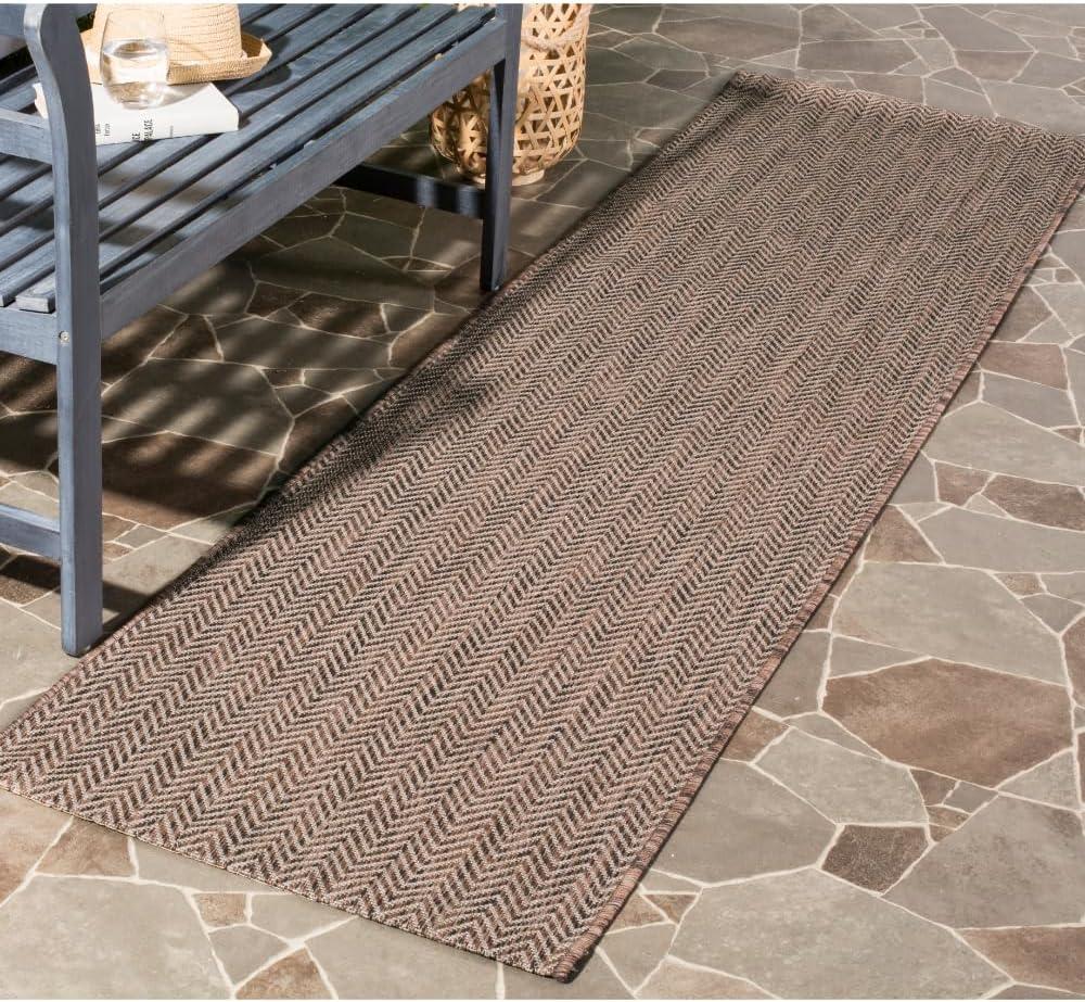 image:imageSAFAVIEH Washable Rug Outdoor Courtyard Collection 10 Square Black amp Beige NonShedding amp Easy Cleaning Ideal for Patio Backyard Mudroom CY802236621BrownBeige