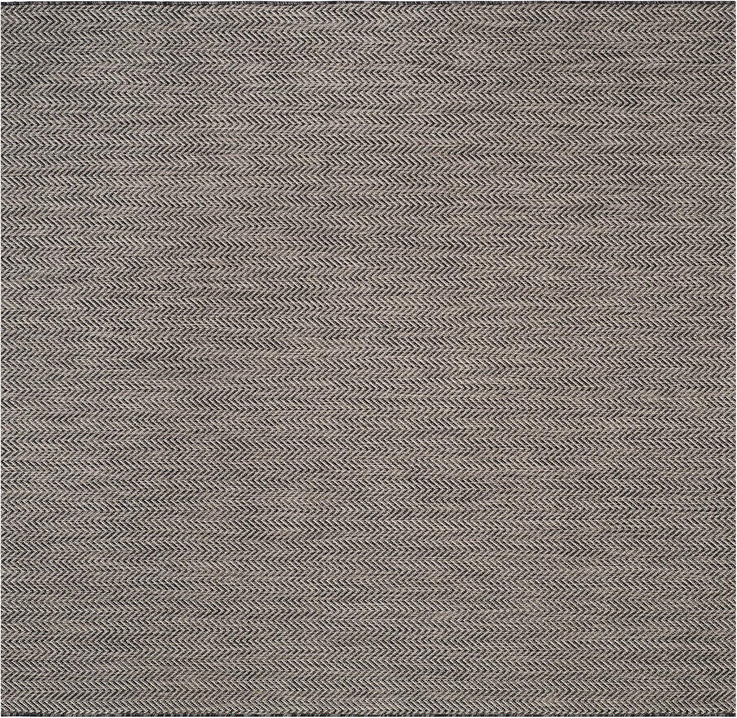 image:imageSAFAVIEH Washable Rug Outdoor Courtyard Collection 10 Square Black amp Beige NonShedding amp Easy Cleaning Ideal for Patio Backyard Mudroom CY802236621BlackBeige