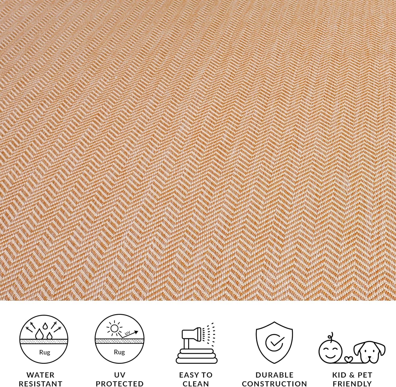 image:imageSAFAVIEH Washable Rug Outdoor Courtyard Collection 10 Square Black amp Beige NonShedding amp Easy Cleaning Ideal for Patio Backyard Mudroom CY802236621NaturalCream