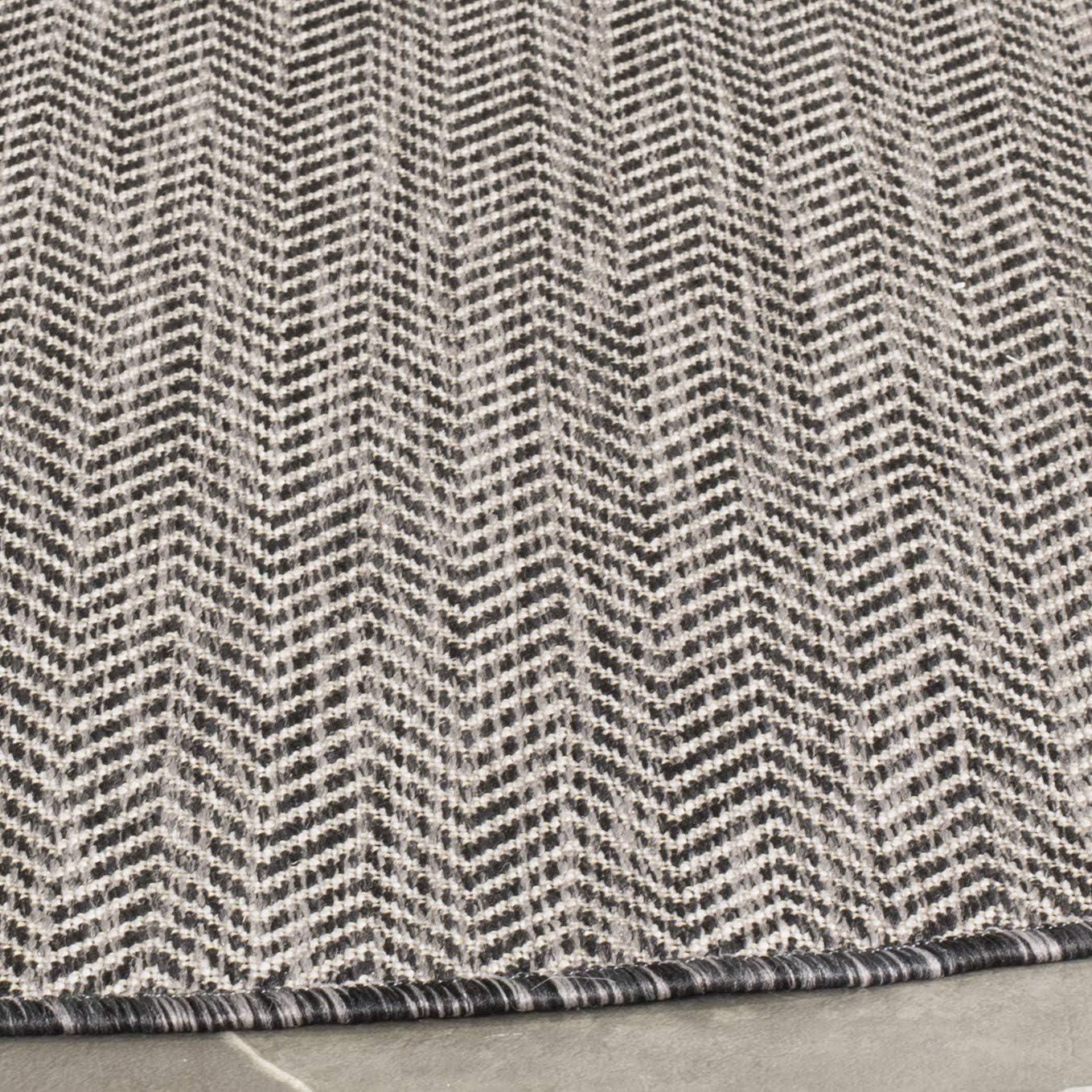 image:imageSAFAVIEH Washable Rug Outdoor Courtyard Collection 10 Square Black amp Beige NonShedding amp Easy Cleaning Ideal for Patio Backyard Mudroom CY802236621BlackBeige