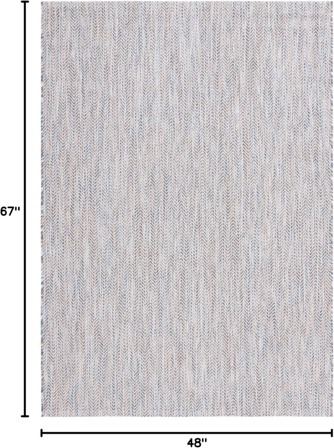 image:imageSAFAVIEH Washable Rug Outdoor Courtyard Collection 10 Square Black amp Beige NonShedding amp Easy Cleaning Ideal for Patio Backyard Mudroom CY802236621Ivory BlueBeige