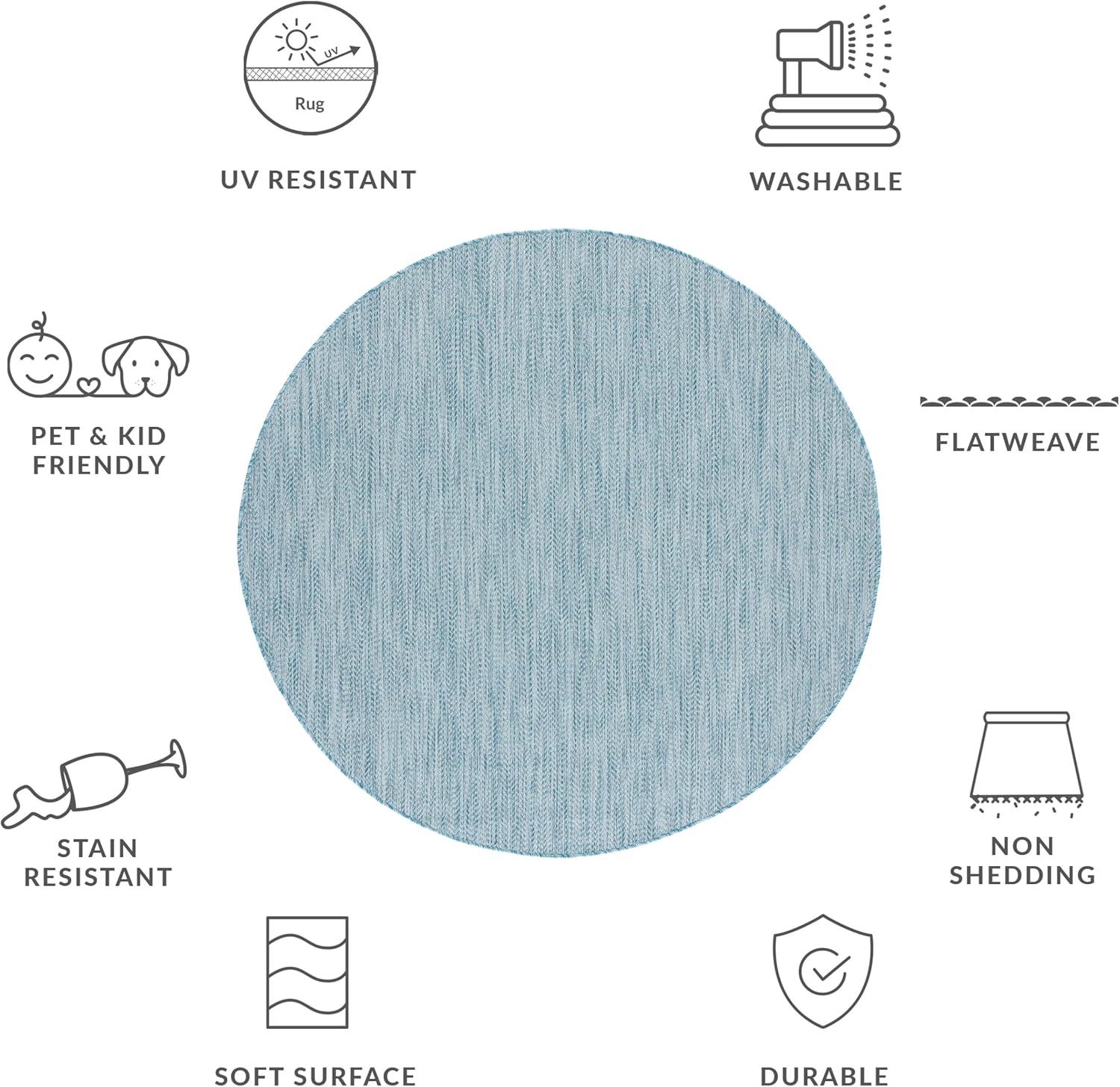 image:imageSAFAVIEH Washable Rug Outdoor Courtyard Collection 10 Square Black amp Beige NonShedding amp Easy Cleaning Ideal for Patio Backyard Mudroom CY802236621AquaGrey