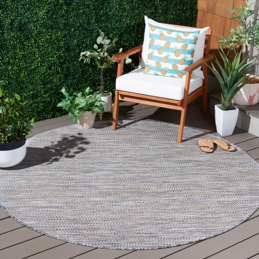 image:imageSAFAVIEH Washable Rug Outdoor Courtyard Collection 10 Square Black amp Beige NonShedding amp Easy Cleaning Ideal for Patio Backyard Mudroom CY802236621Ivory BlueBeige