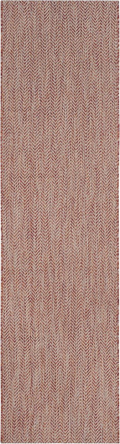 image:imageSAFAVIEH Washable Rug Outdoor Courtyard Collection 10 Square Black amp Beige NonShedding amp Easy Cleaning Ideal for Patio Backyard Mudroom CY802236621RedBeige