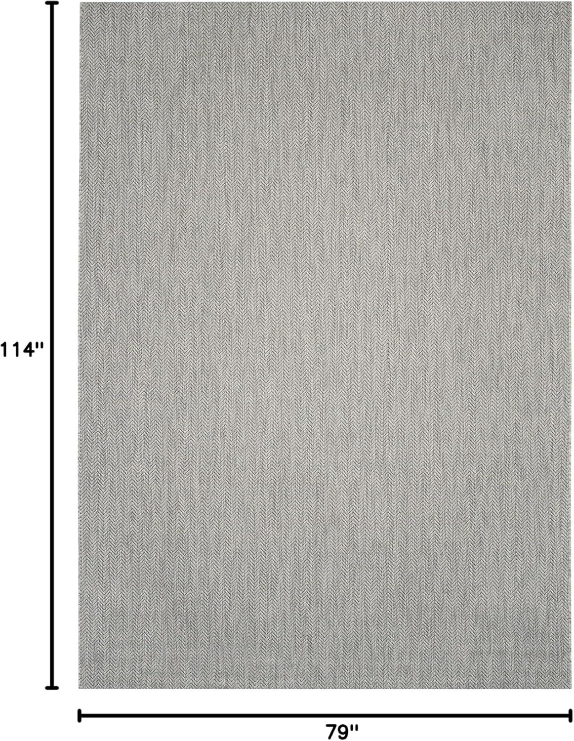 image:imageSAFAVIEH Washable Rug Outdoor Courtyard Collection 10 Square Black amp Beige NonShedding amp Easy Cleaning Ideal for Patio Backyard Mudroom CY802236621GreyNavy