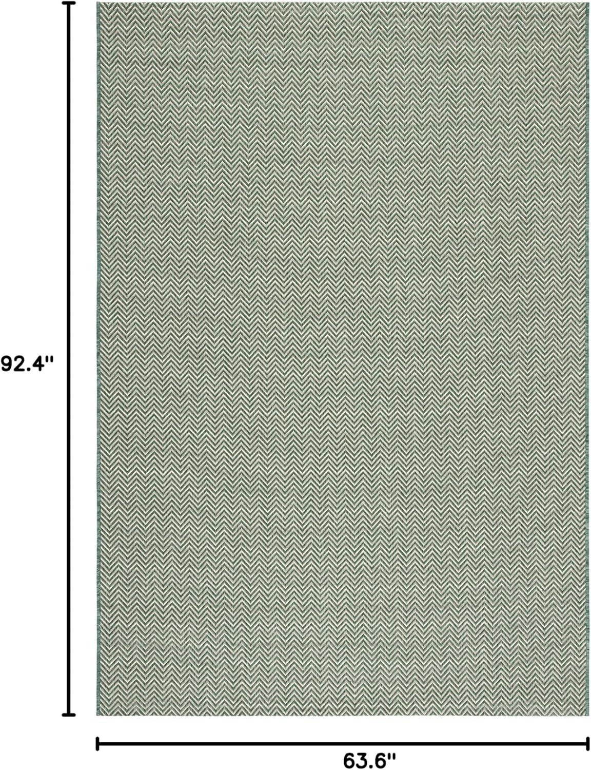 image:imageSAFAVIEH Washable Rug Outdoor Courtyard Collection 10 Square Black amp Beige NonShedding amp Easy Cleaning Ideal for Patio Backyard Mudroom CY802236621Dark GreenBeige