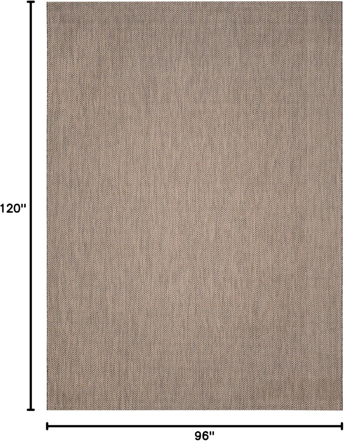 image:imageSAFAVIEH Washable Rug Outdoor Courtyard Collection 10 Square Black amp Beige NonShedding amp Easy Cleaning Ideal for Patio Backyard Mudroom CY802236621BrownBeige